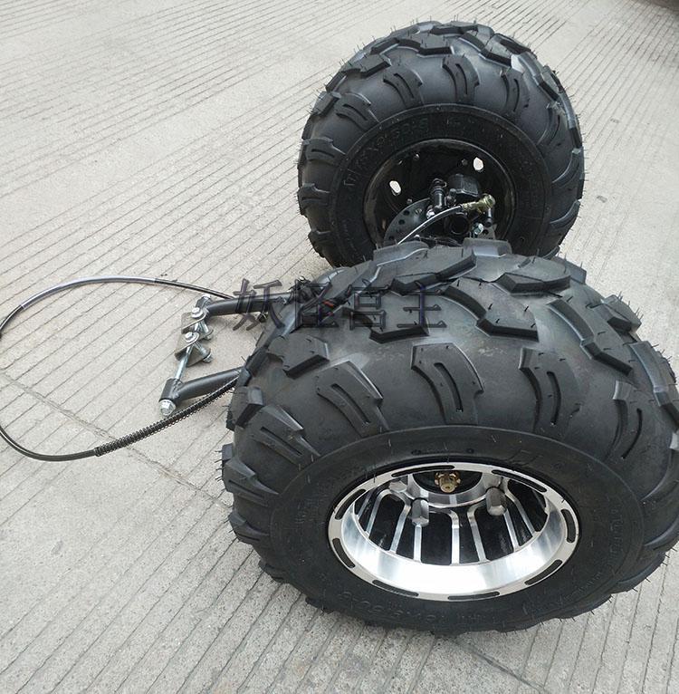 DIY four-wheel ATV modification accessories two-wheel modification three-wheel motorcycle rear axle assembly with brake 8-inch aluminum wheel