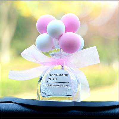 创意车载用品装饰批发 幸运盒子水钻告白气球玻璃香薰瓶 汽车摆件