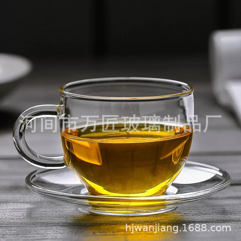 Transparent glass flavored tea, tea cup, creative cute tea set with accessories
