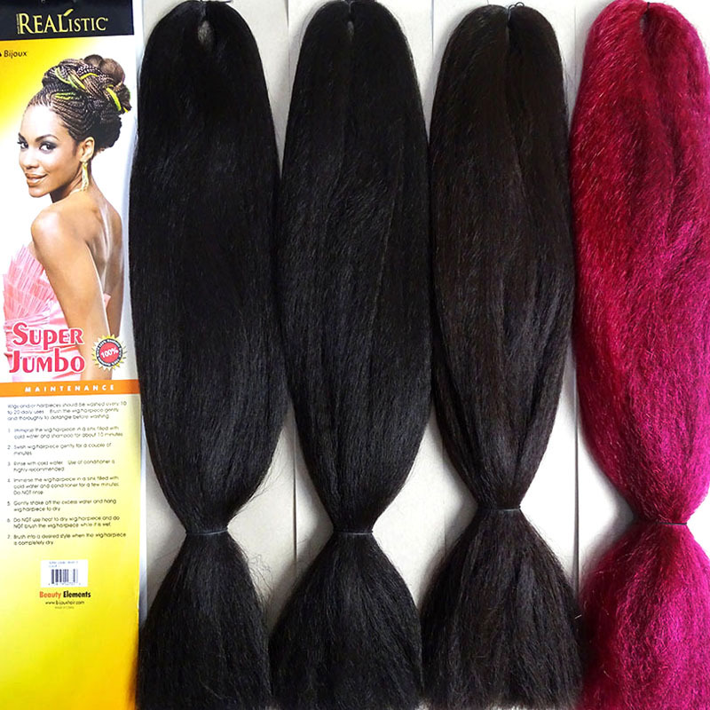 Trenzas africanas Super Jumbo Xpression – color negro, estilo bold
