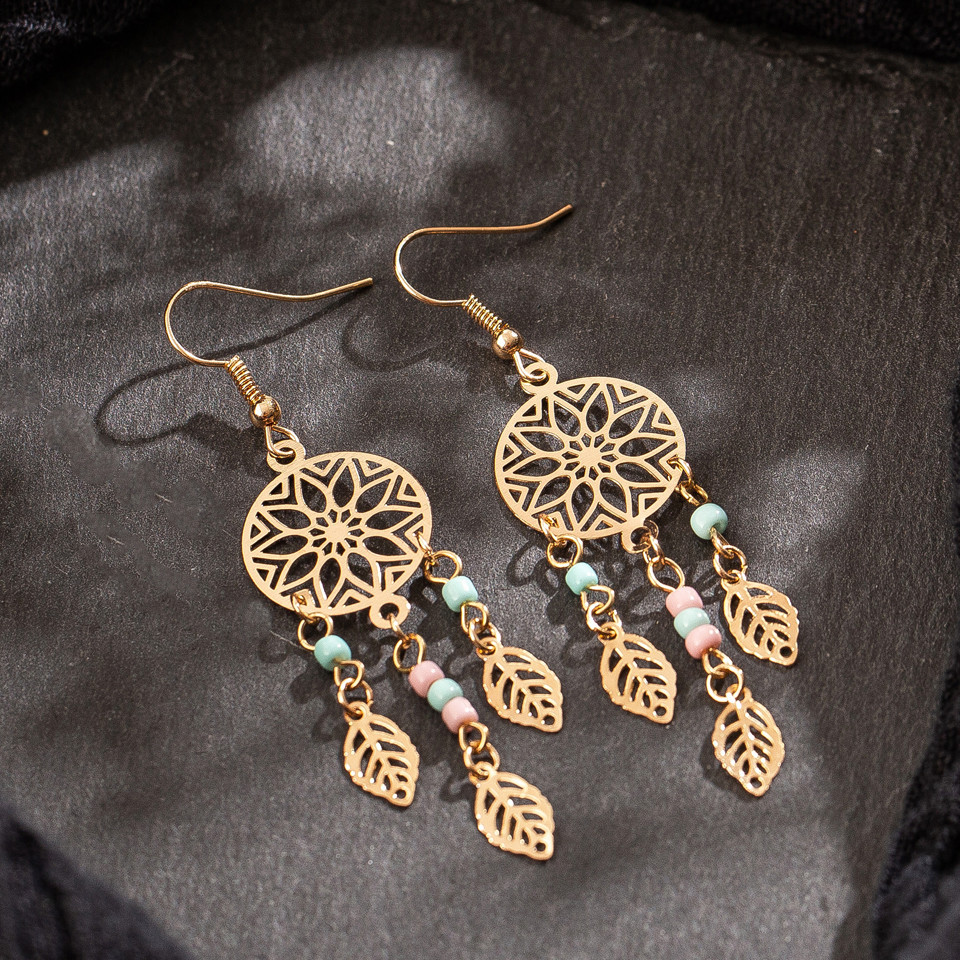 Fashion Hollow Pattern Tassel Alloy Earrings Wholesale display picture 8