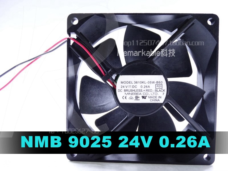 NMB 9025 24V 0.26A 9CM 双滚珠大风量变频器风扇 3610KL-05W-B60
