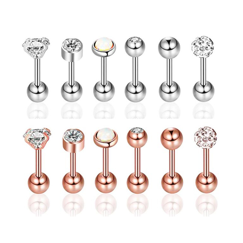 Pointed titanium steel lip stud product view
