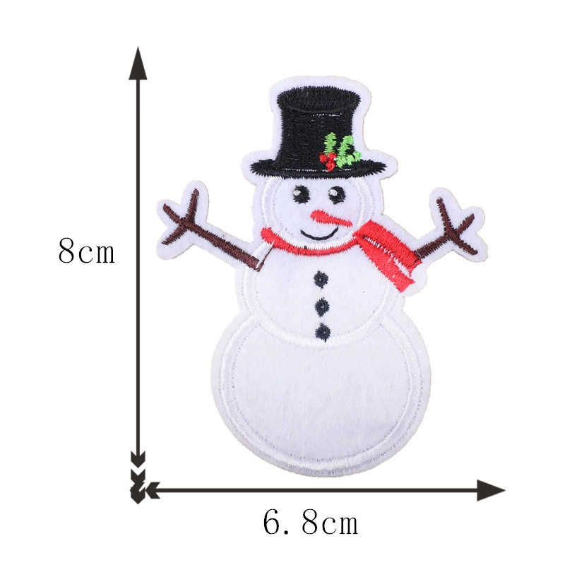 Hot-selling Christmas series embroidered fabric patch cartoon Christmas reindeer snowflake patch shiny embroidery badge wholesale iron-on