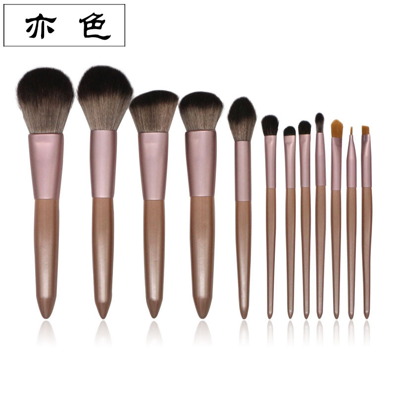 厂家直销 12支小葡萄新款化妆刷 套装木柄彩妆刷化妆师专用刷批发