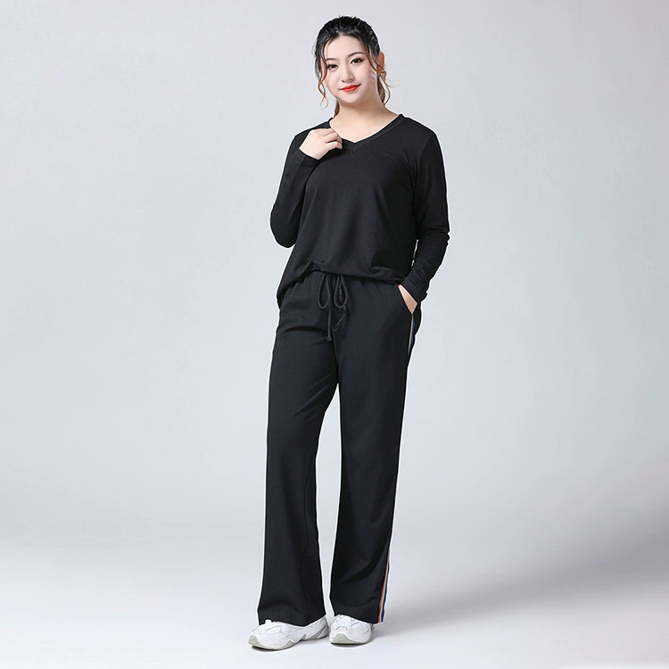 Autumn base body-friendly long-sleeve, plus size, V-neckline