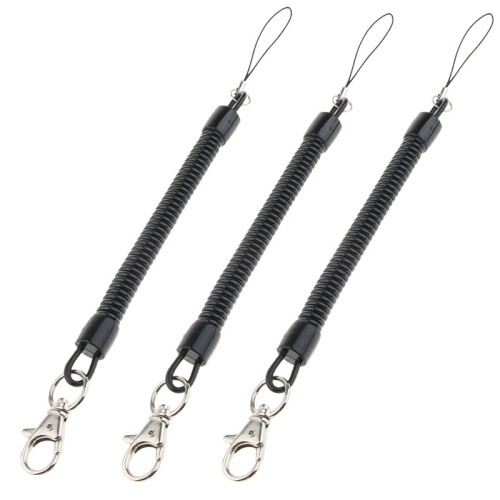 Black high-quality spring rope for the elderly anti-lost mobile phone lanyard running phone anti-lost spiral phone cord elastic rope