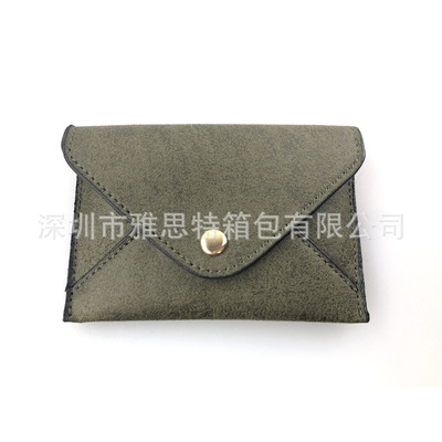 Shenzhen Manufactor customized Snaps ultrathin Card Pack Retro genuine leather high-grade Certificates Ferrule Simplicity Card package