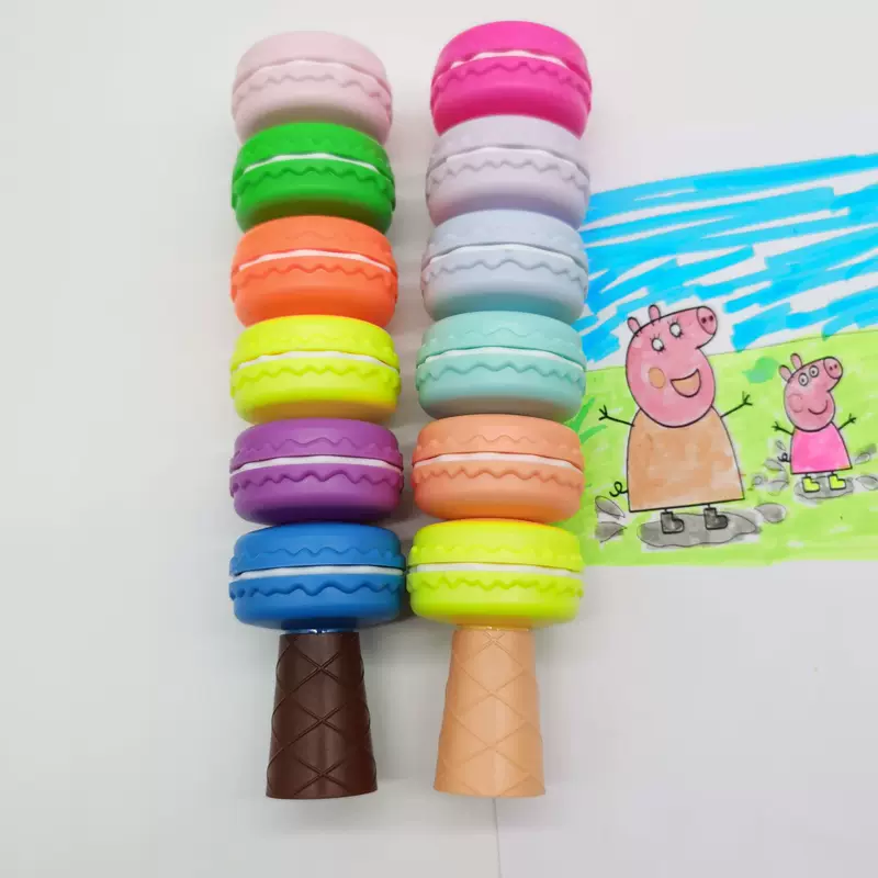 Creative fluorescence children's crayons, set, brush, coloured pencils, six colors