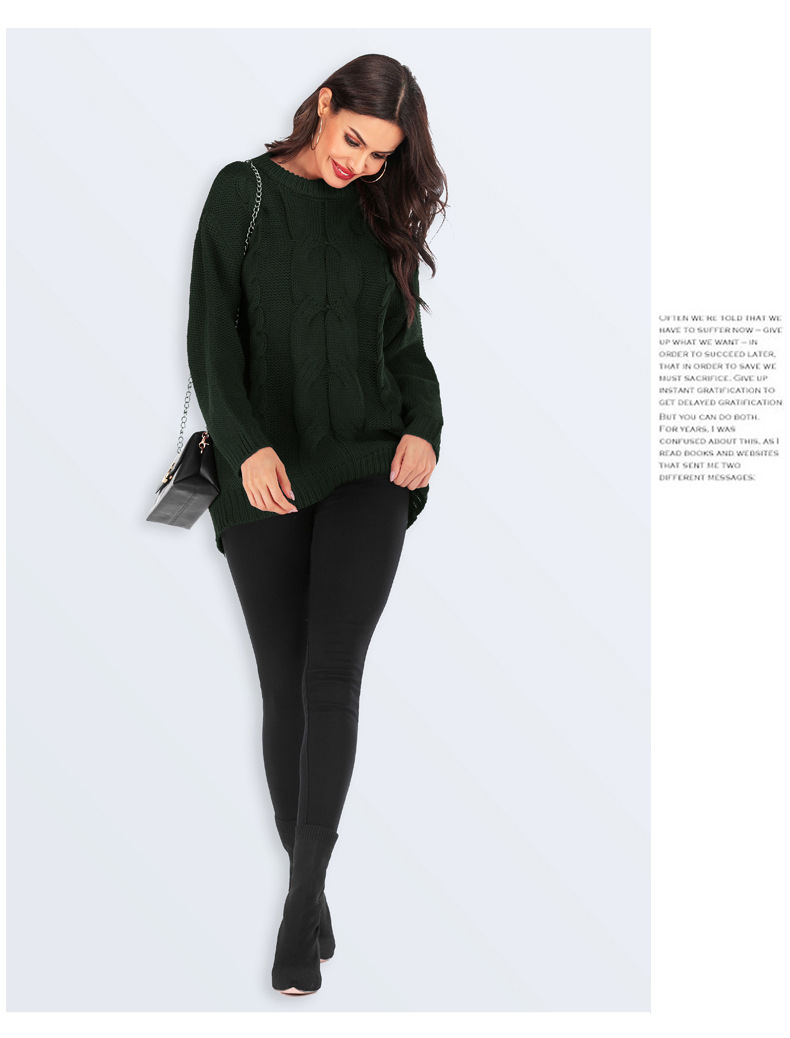 autumn and winter new long-sleeved round neck women s sweater NSYH19629