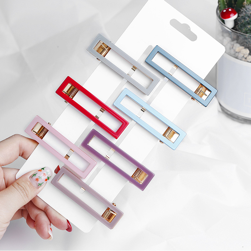 2019新款发夹简约鸭嘴夹韩版少女刘海顶夹碎发夹醋酸板材头饰头花|ru