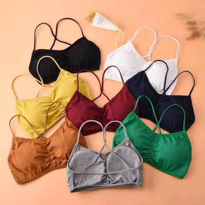订单款爆款简约睡眠文胸女 批发运动内衣 无缝健身美背文胸简单款