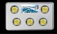 2019世界文化遗产泰山纪念币评级保护盒五枚装收纳盒透明环保内垫