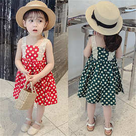 女童裙子波点刺绣连衣裙公主裙25夏装新款外贸童装代发3-8岁