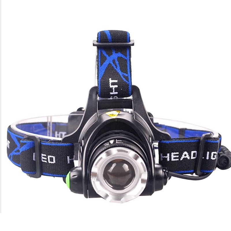 跨境热销V9强光头灯头戴式变焦高亮T6头灯锂电池led防水头灯现货