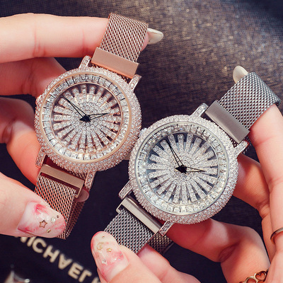 new pattern Shilaiyunzhuan watch steel strip Korean Edition Trend Latest fashion waterproof watch Full bore Diamond wholesale
