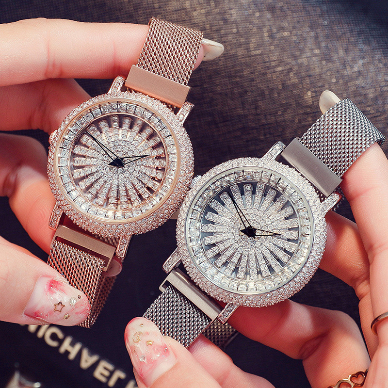 new pattern Shilaiyunzhuan watch steel strip Korean Edition Trend Latest fashion waterproof watch Full bore Diamond wholesale