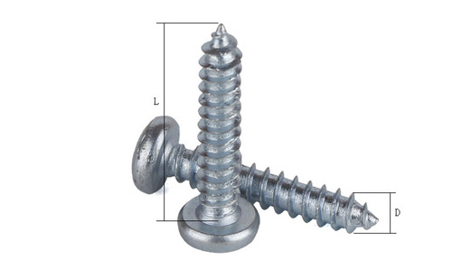 Round head self-tapping screw ST2.2-6.3 DIN7981, galvanized cross-recessed self-tapping screw GB845-85