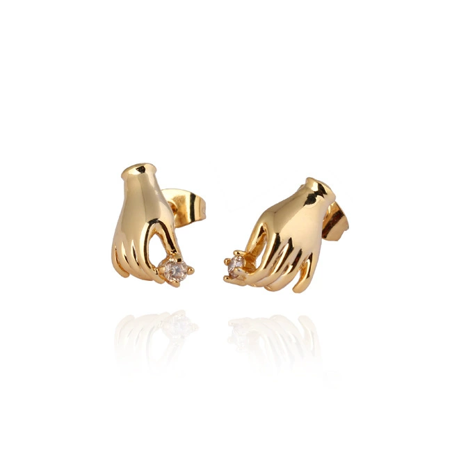 Brand copper zirconium, earrings for beloved, European style
