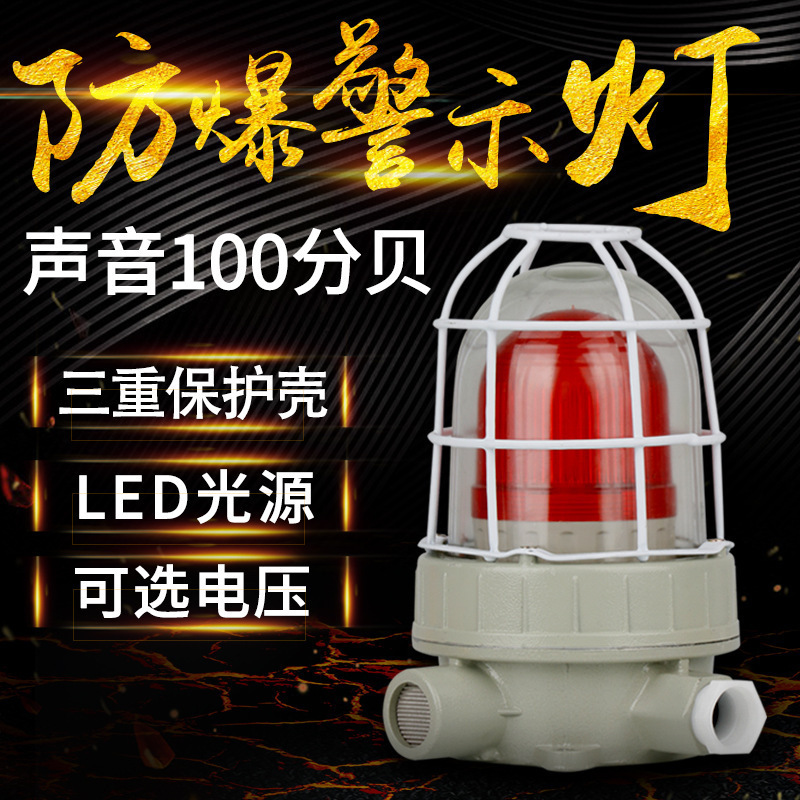 BBJ防爆声光报警器220V 24V警示灯LED信号灯100分贝 防爆型警报灯