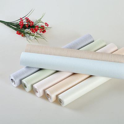 纯色素色3D丝线纹墙纸 卧室客厅酒店 简约灰色蓝色裸粉色绿色壁纸|ru