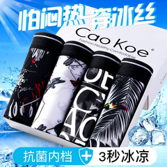 Ice Silk Men's Summer Sexy Ultra-Thin Breathable Youth Korean Style Ice Silk Men's Underwear Straight Leg Pants Dropshipping One Piece