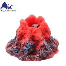 东莞厂家批发鱼缸水族造景装饰仿真LED火山假山树脂用品荧光装饰