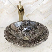 30分CM直径大理石台上盆欧式卫浴石头圆盆卫生间洗手盆小号袖珍盆