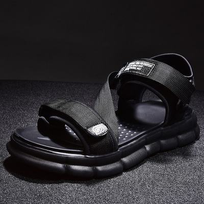 凉鞋男夏季新款2019休闲厚底轻便防滑魔术贴沙滩鞋室外凉拖鞋批发|ms