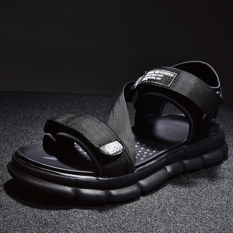 凉鞋男夏季新款2019休闲厚底轻便防滑魔术贴沙滩鞋室外凉拖鞋批发|ms