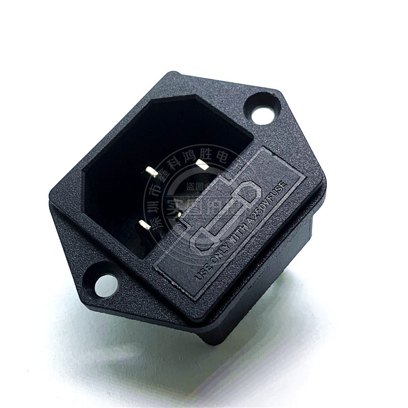 厂家直销 AC电源插座BX-8B带开关螺旋孔品字插座带保险丝座