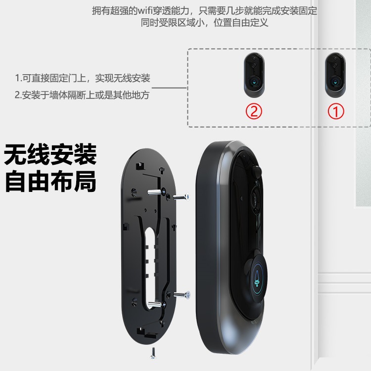 Low power consumption intelligence visual  cat eye doorbell Electricity supplier Explosive money Two-way Talkback Permanent Free of charge Storage support 32G