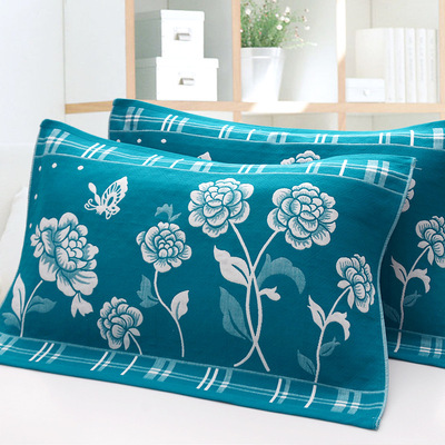 纯棉纱布三层吸水透气学生开学定制枕巾