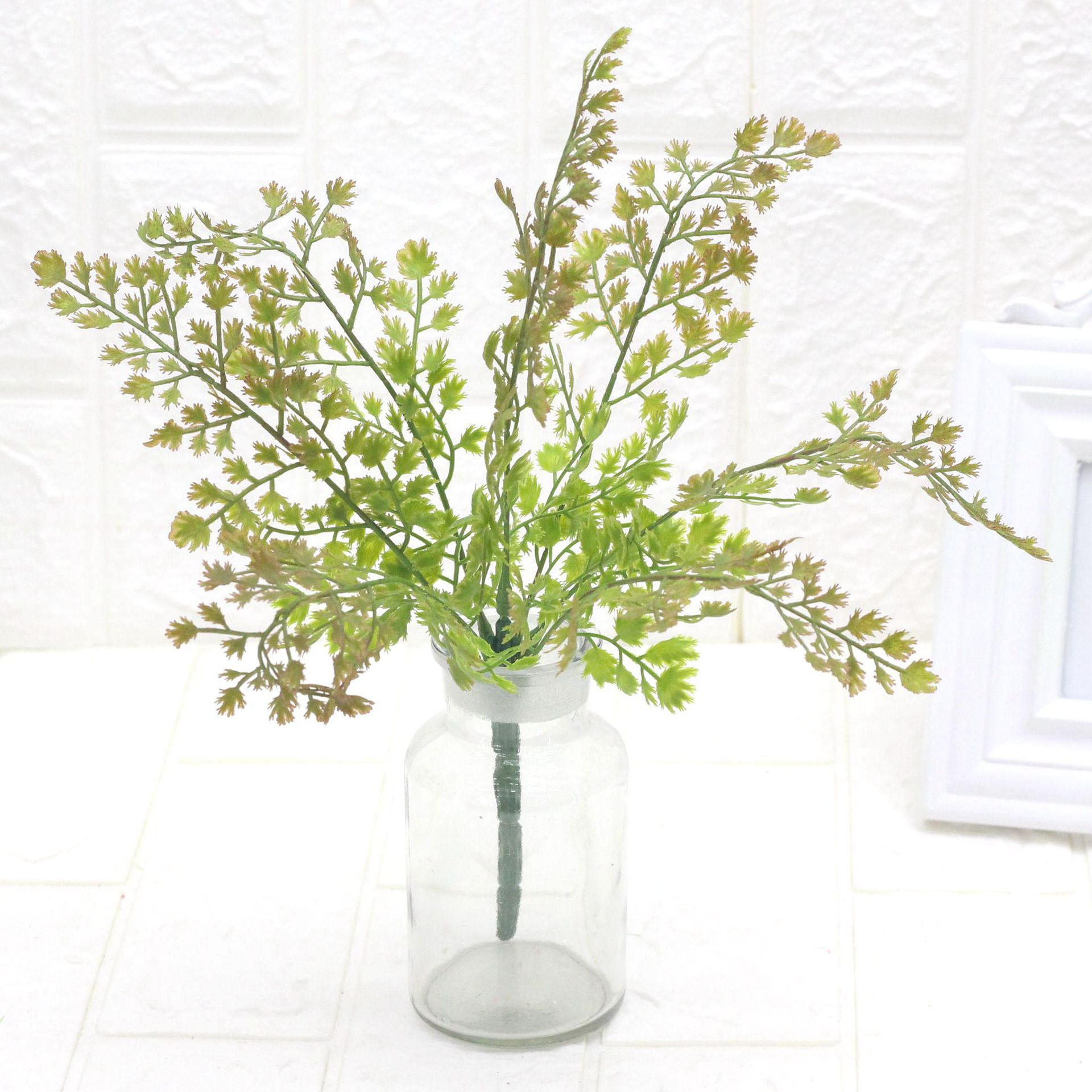 手感波斯叶 软胶绿植家居装饰水草喷色波斯蕨草把束仿真植物配材