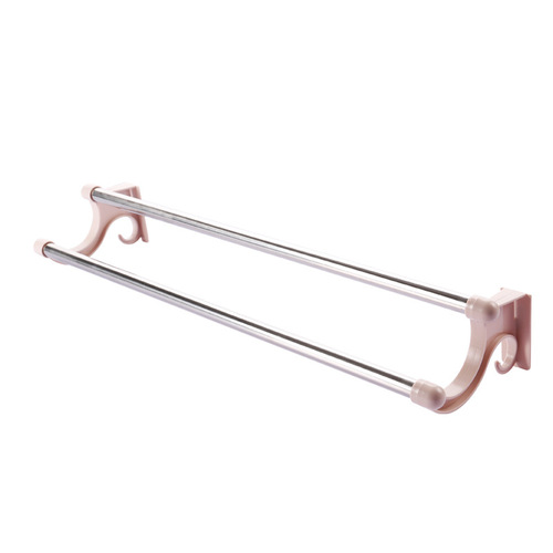 No punching stainless steel double pole towel rack hotel towel rack bathroom bathroom pendant manufacturer direct sale