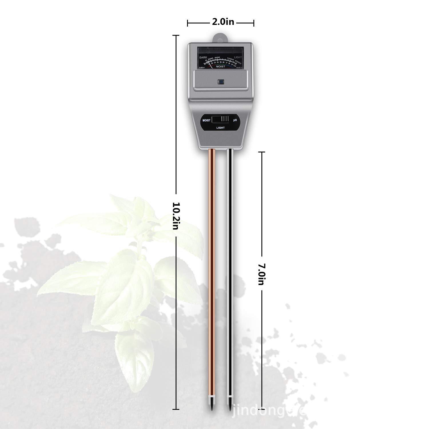 亚马逊三合一土壤PH 土壤湿度计土壤温度计土壤PH计 PH测试仪