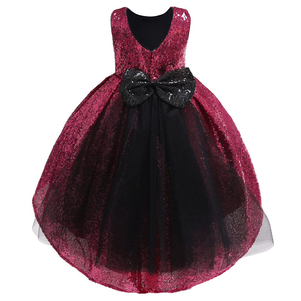 As Heißer Stil Mädchen Pailletten Kleid Kinder Schlepp Schwanz Flauschiges Prinzessin Kleid Mädchen Hochzeit Blumen Kinder Kleid display picture 13