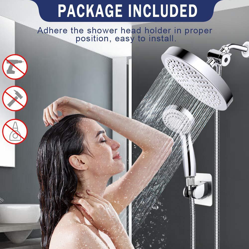 Wholesale of cross-border home and bathroom double shower heads, American-style concealed bracket arm three-way diverter with socket set details Picture