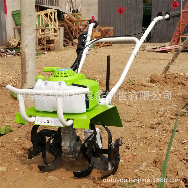 汽油二冲程背负式锄地机 手推式松土翻地机 小型锄地除草机 58