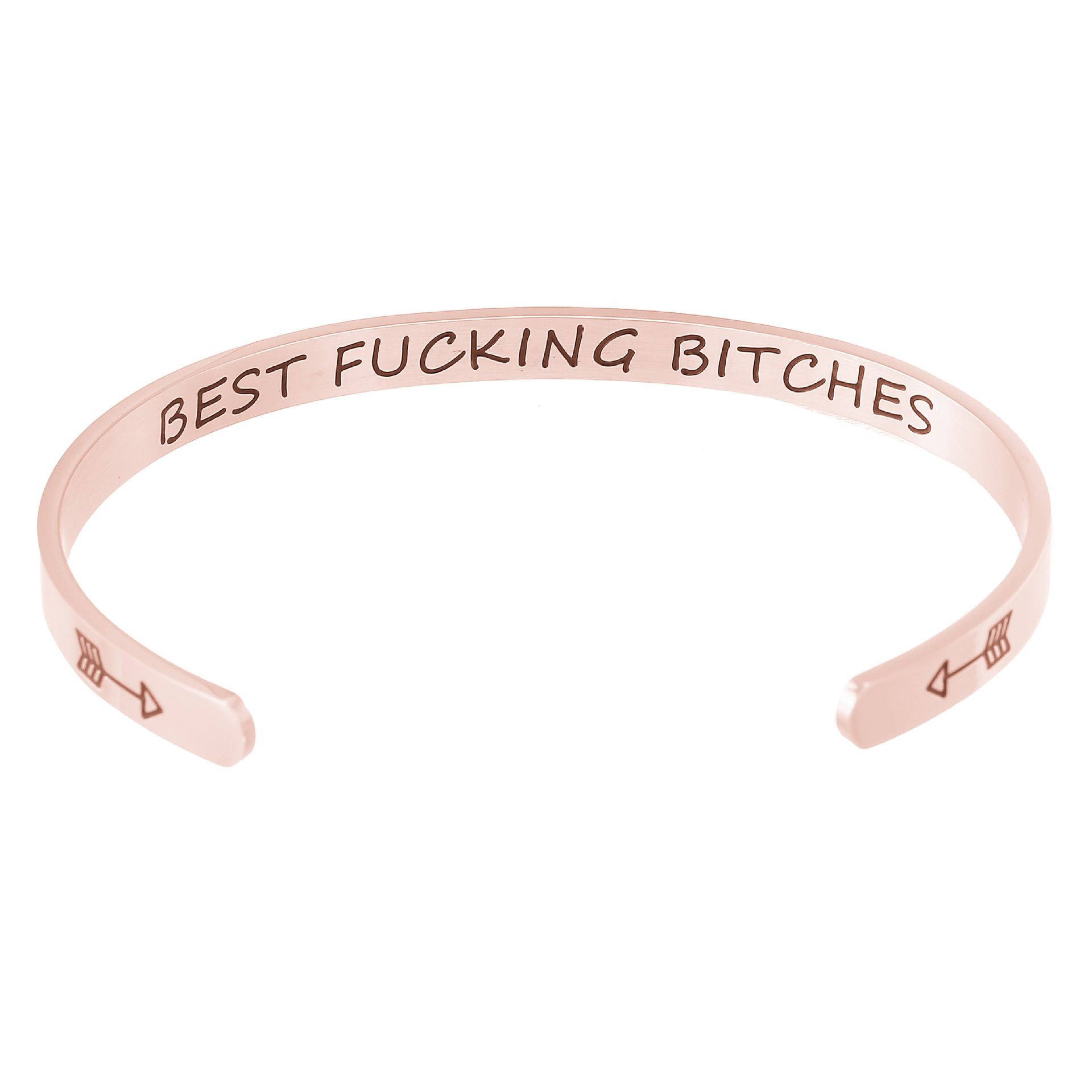 Yunna AliExpress Amazon nueva pulsera de doble flecha Keep fucking going pulsera de acero inoxidable