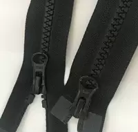 Резиновая зубчатая молния YKK5 с двумя замками — двусторонняя молния с верхним и нижним бегунком, для курток с доступом