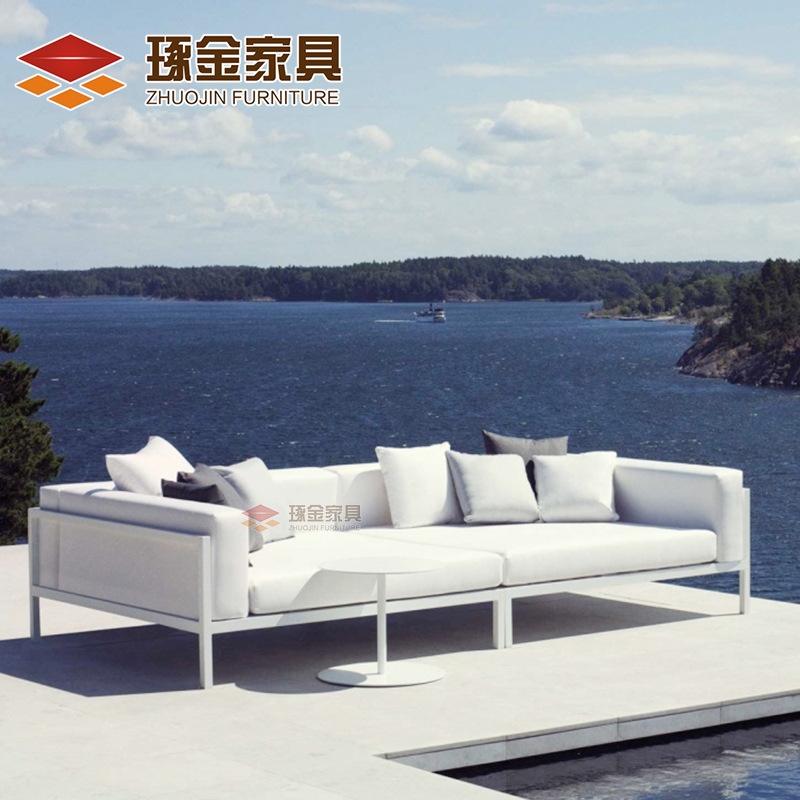 Factory Supply Club Villa Outdoor Sofa Coffee Table Set Nordic Small Apartment Home Sofa Leisure Footstool