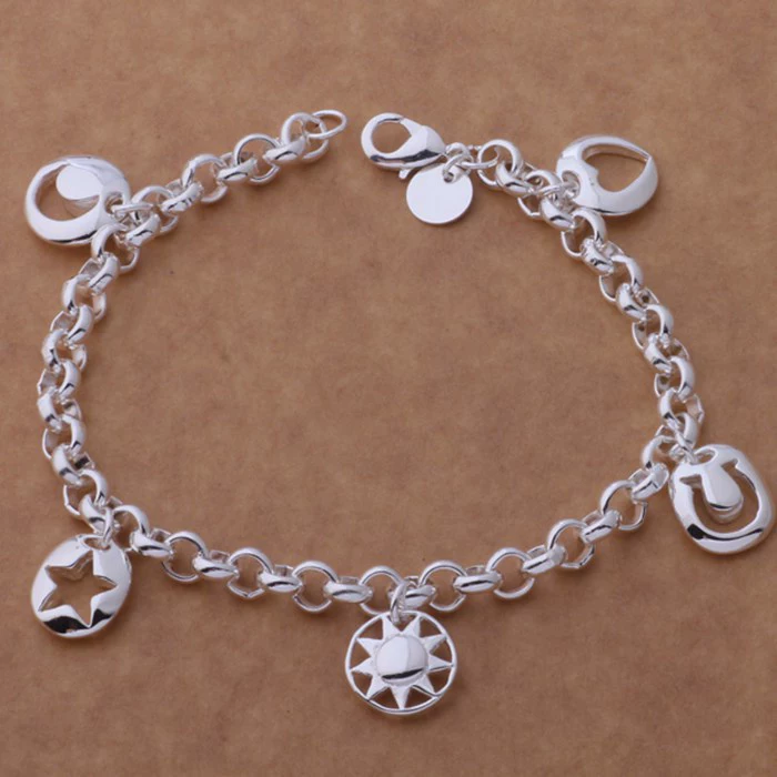 Серебряное украшение, браслет, оптом, европейский стиль, Aliexpress