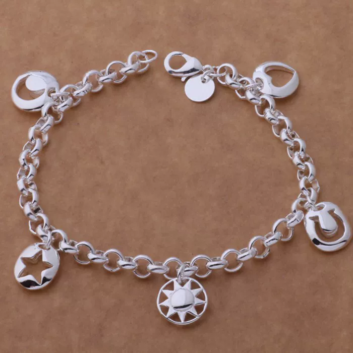 Серебряное украшение, браслет, оптом, европейский стиль, Aliexpress