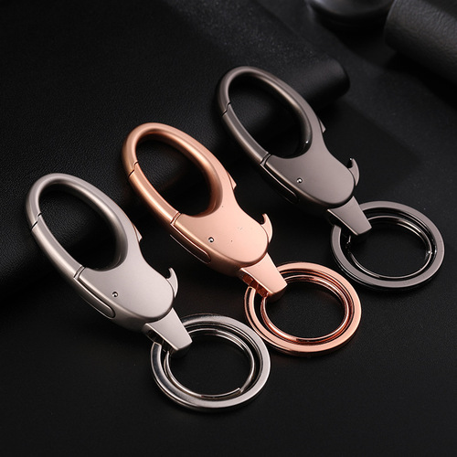 China Keychain New Creative Portable Bottle Opener Multifunctional Car Waist Hanging Alloy Metal Keychain
