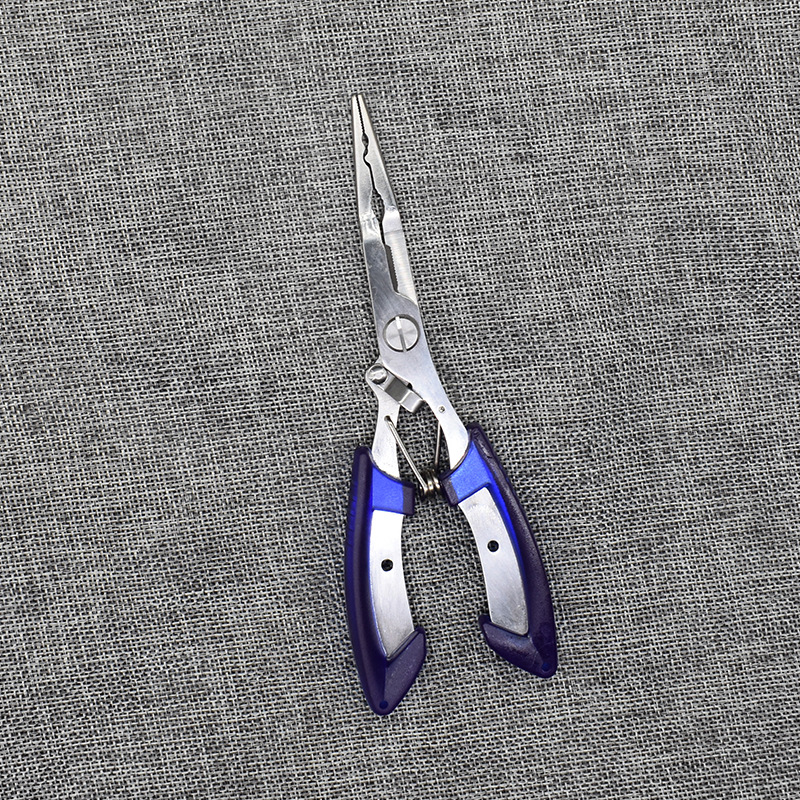 厂家直供多功能路亚钳垂钓工具直尖嘴钓鱼剪刀带尼龙袋钢丝钓鱼钳