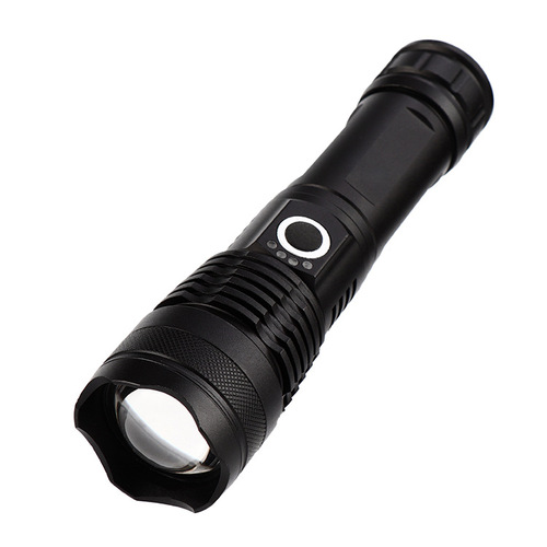 Cross-border new P50 strong light long-range flashlight aluminum alloy telescopic zoom USB rechargeable outdoor lighting flashlight