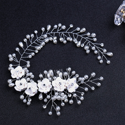 Hairpin hair clip hair accessories for women Handmade wedding dress with soft pottery flower mother