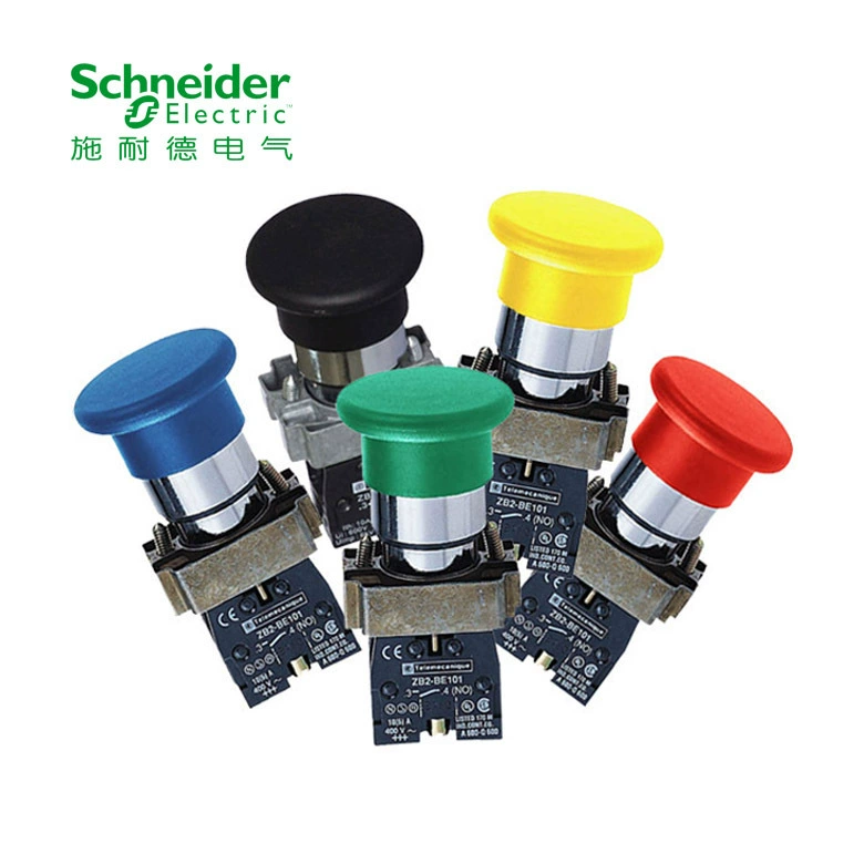 Кнопка Schneider XB2 с открытием 22, головка гриба, ширина лица 40/60 мм, зеленый XB2BC31C