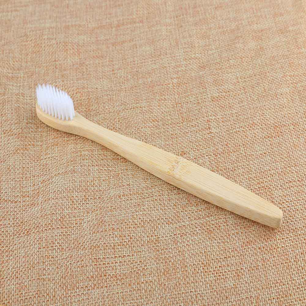 Natural Wood Biodegradable Toothbrush Adult Bamboo Charcoal Travel Toothbrush